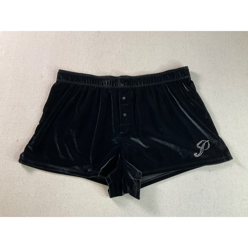 Victoria Secret Black Velvet Sleep Shorts Large
